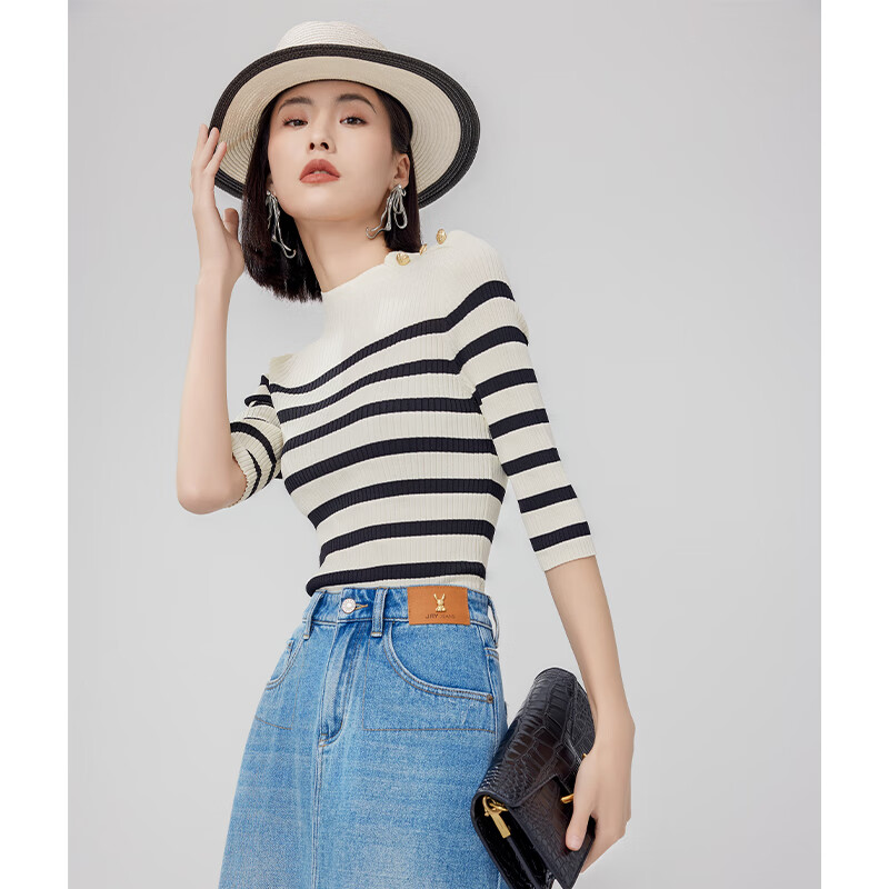 【柠檬专属】佳人苑针织衫女春季新款J335009
