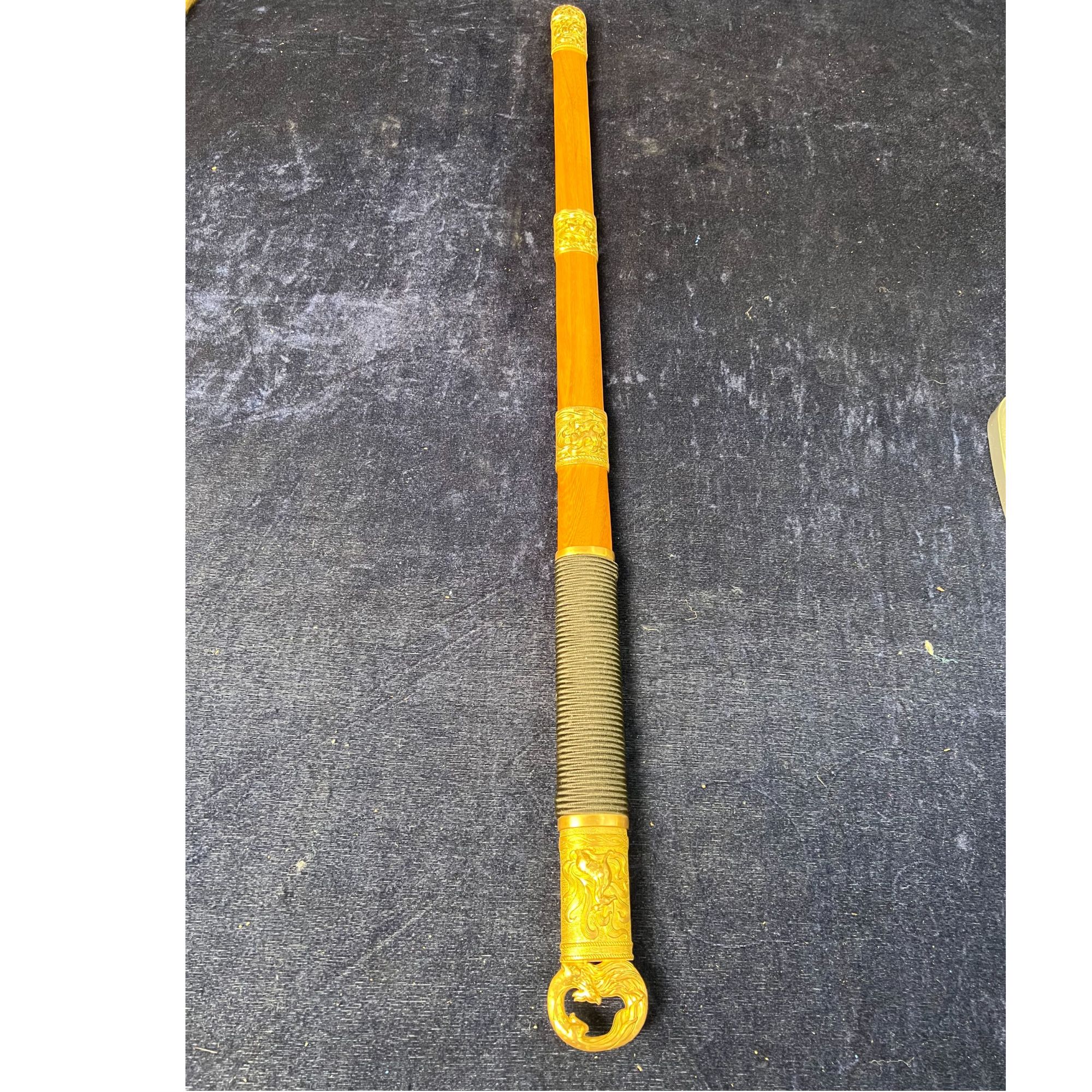 不良人埋鞘唐刀5160超镜面纯铜装黄金樟木2-1