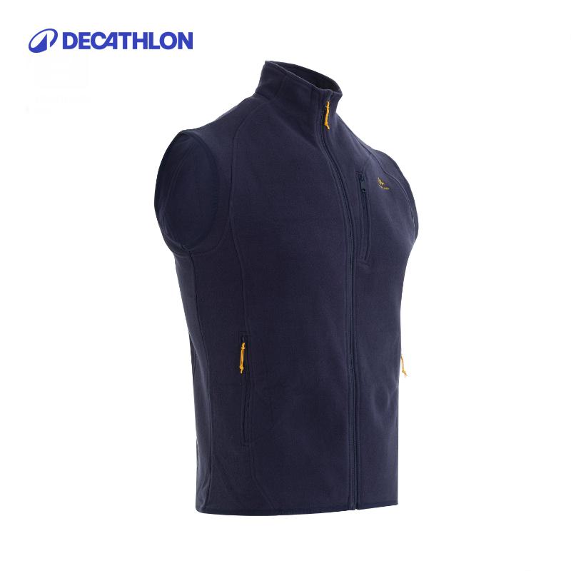 迪卡侬MH120抓绒马甲秋冬保暖摇粒绒背心户外运动开衫12483KOL