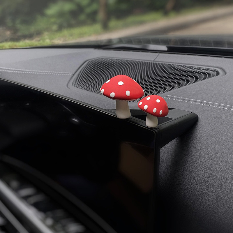 红蘑菇治愈系汽车手工摆件车内前台装饰品中控台女士车内时尚车载