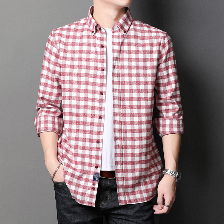 【断码特价】占姆士纯棉法兰绒磨毛休闲格纹衬长袖衬衫多色可选