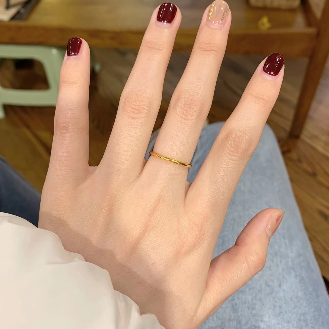 钛钢戒指 6004-光面素圈戒指气质时尚百搭古法素款小众