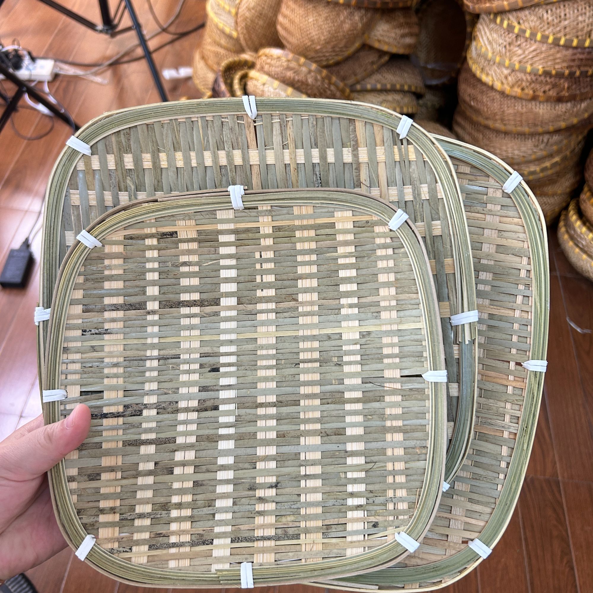 竹青饺子帘饺子盘*3个