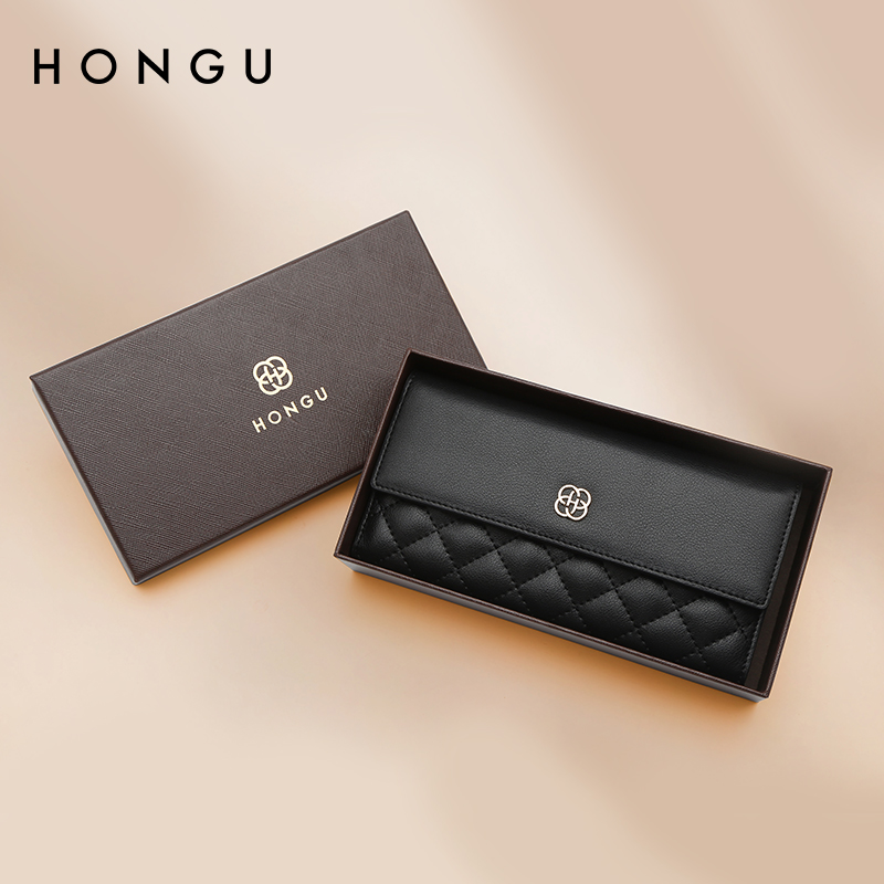 HONGU/红谷女士钱包多卡位零钱包真皮钱包H10503108/H10503409