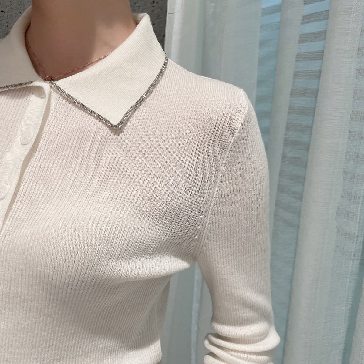 M1295 减法人生！气质百搭修身针织衫 双色可选衣长56   s55085