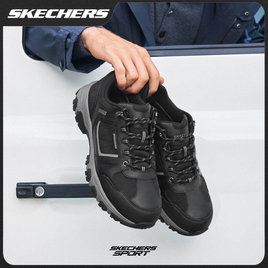 斯凯奇防滑男鞋冬季百搭时尚户外休闲鞋厚底缓震运动鞋204937