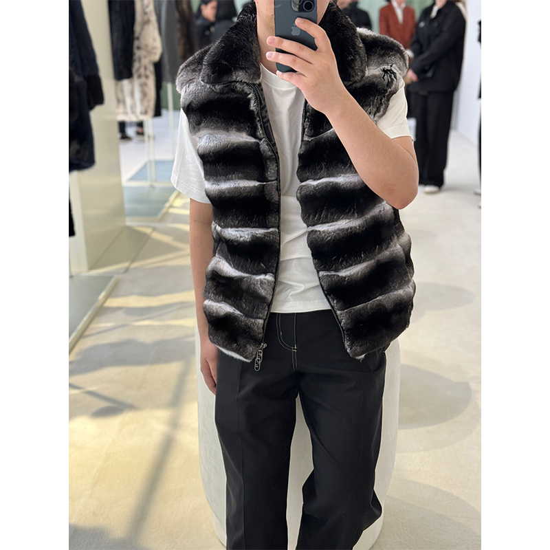 (授权）480000HKD”FD VIP私享会HighFur chinchilla龙猫"马甲皮草