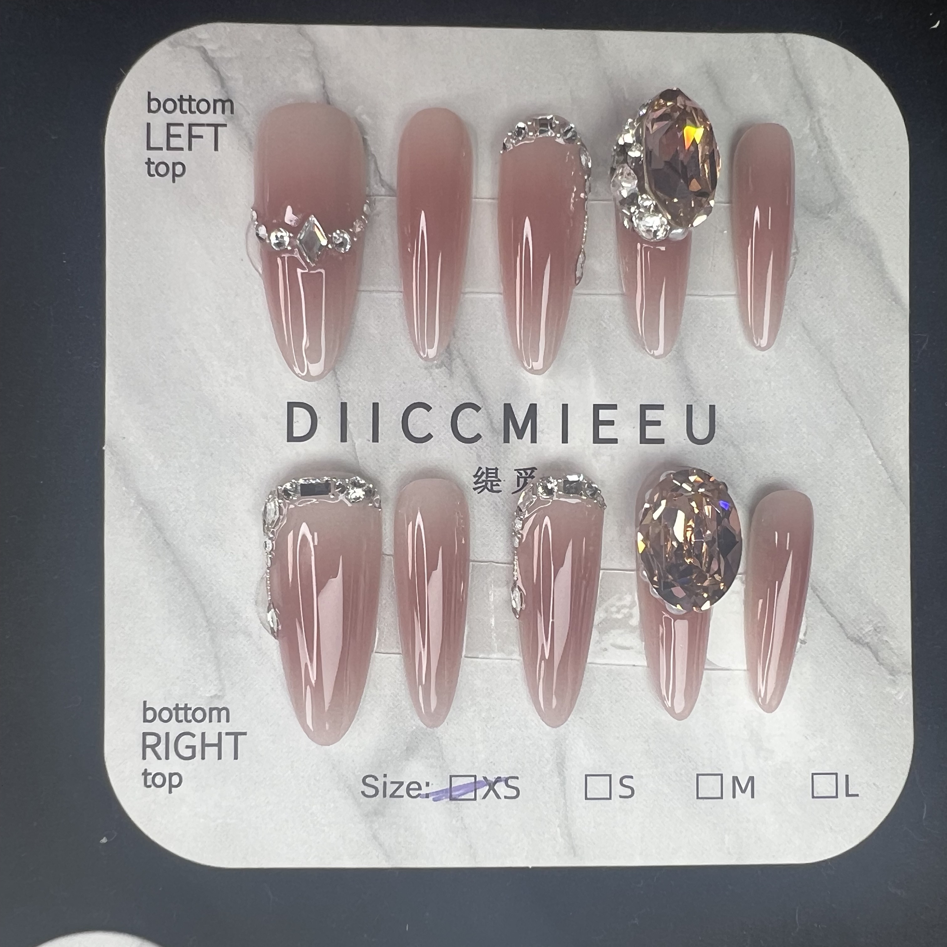 【秋枫】轻奢氛围感气质高级秋冬全华子钻纯手工可拆卸式穿戴甲