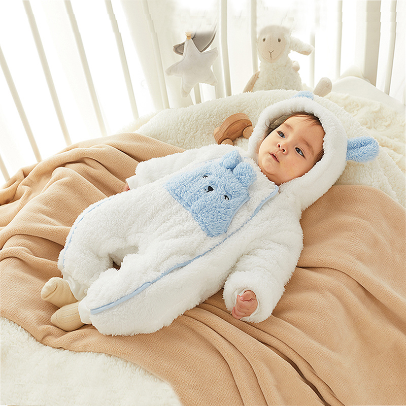 新生婴儿宝宝连体衣加厚棉服男宝女宝超萌外出服萌萌哒秋冬季