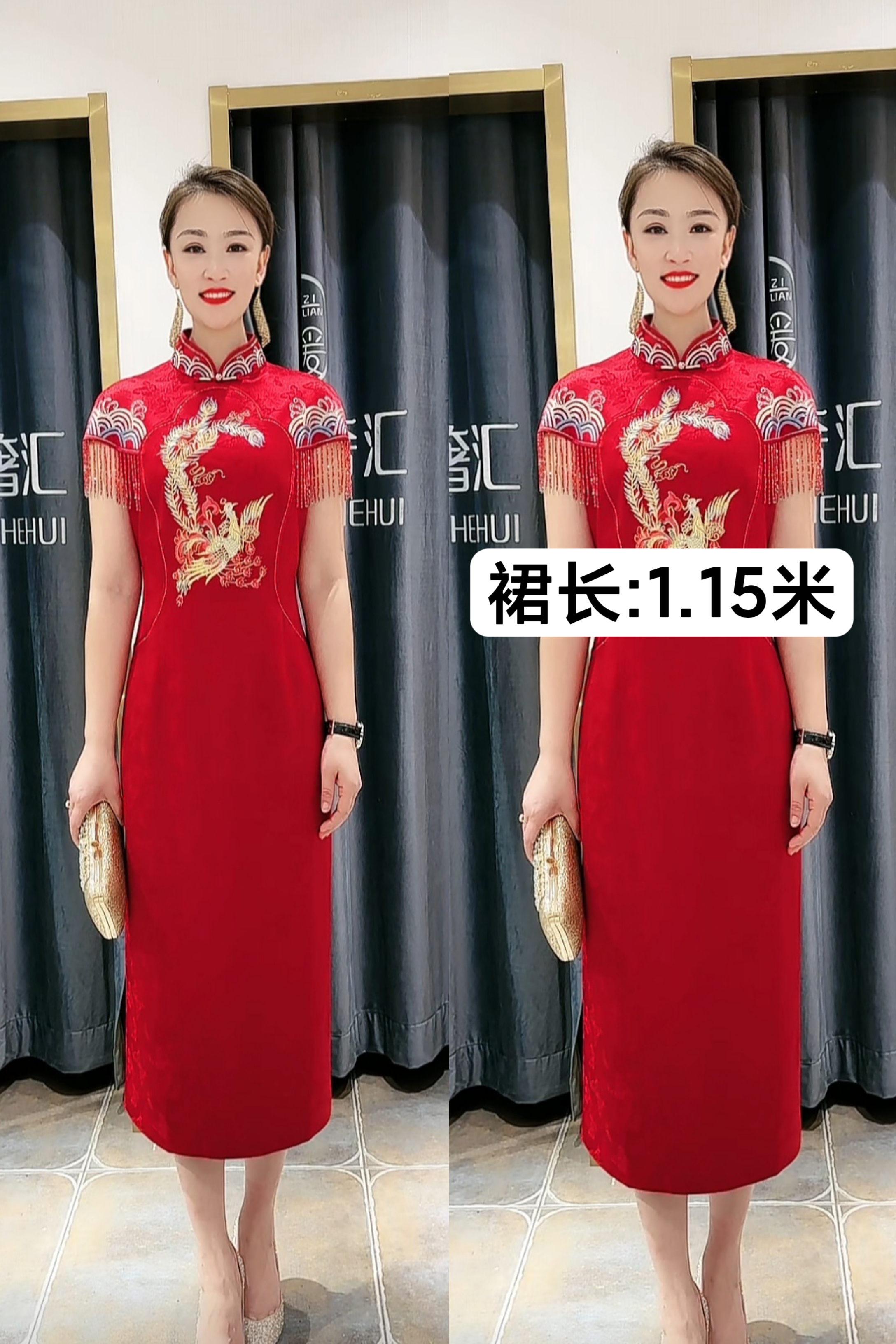 凤凰牡丹和睦长久礼服17681