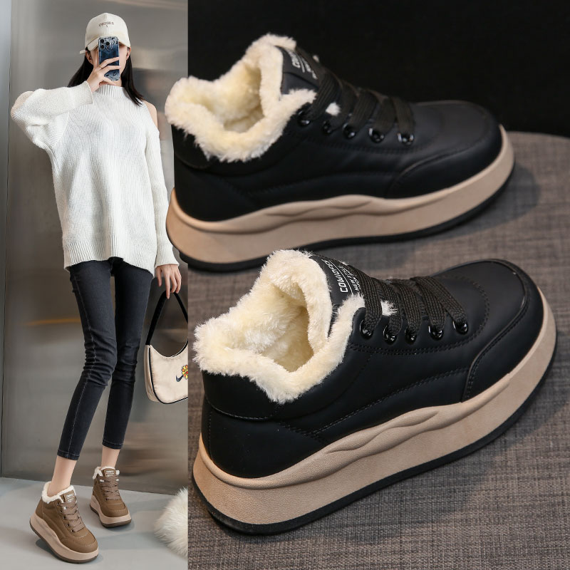 棉鞋女加绒加厚新款冬季运动鞋时尚百搭保暖雪地靴短筒雪地靴网红