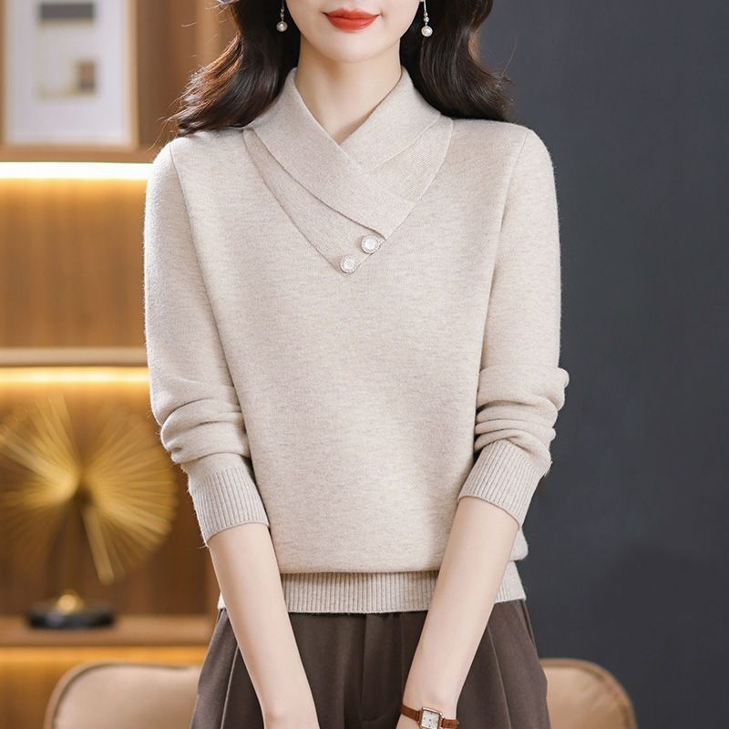 2024秋冬新款洋气时尚加厚毛衣女韩版宽松显瘦打底衫保暖内搭上衣