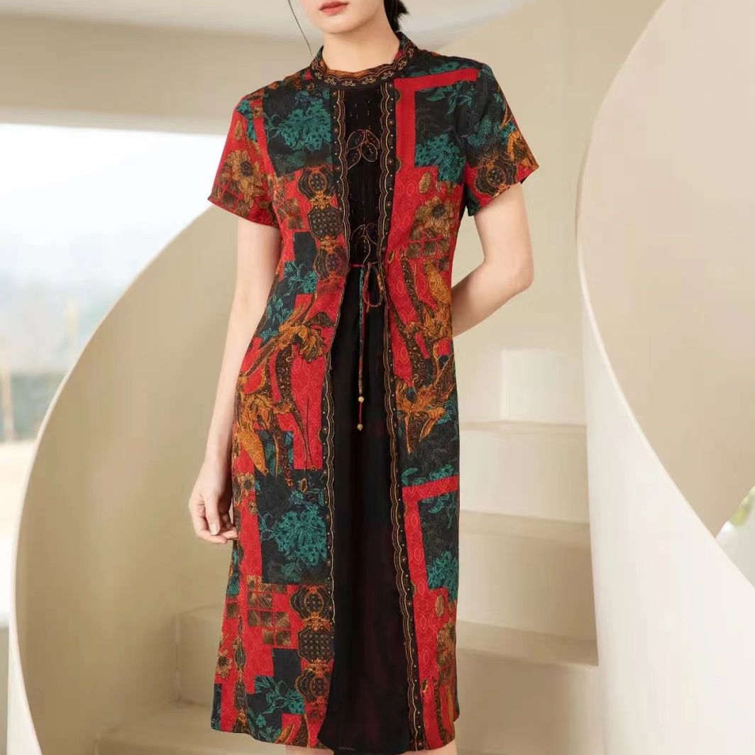 6681-23款刺绣女士连衣裙