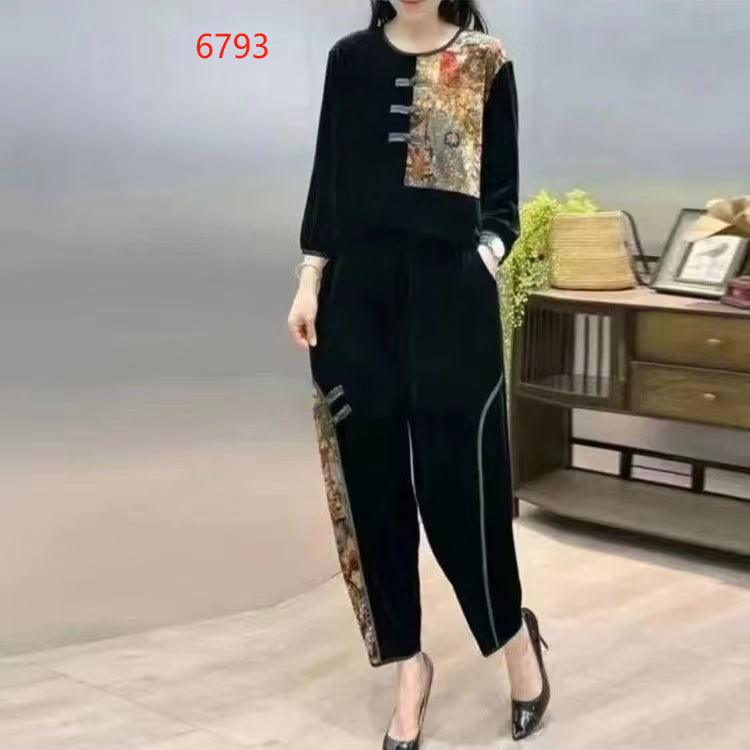 6793-23（韩国绒）新款气质休闲显瘦套装