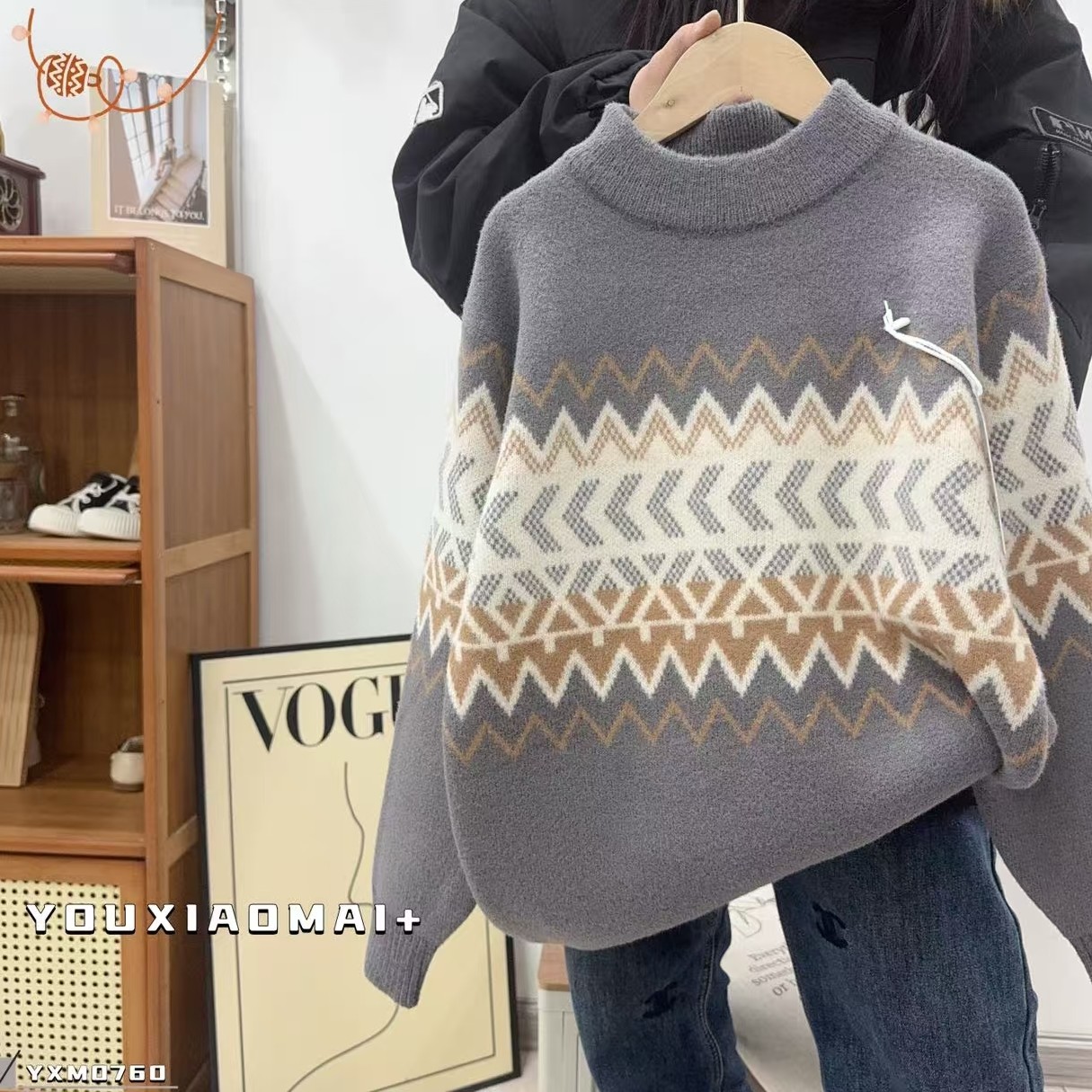 王炸特大福利大版爆版男童韩国绒毛衣