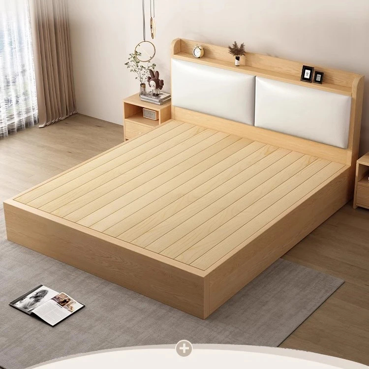 【包安装】实木床现代简约1.5米床双人床家用主卧1.8实木床儿童床