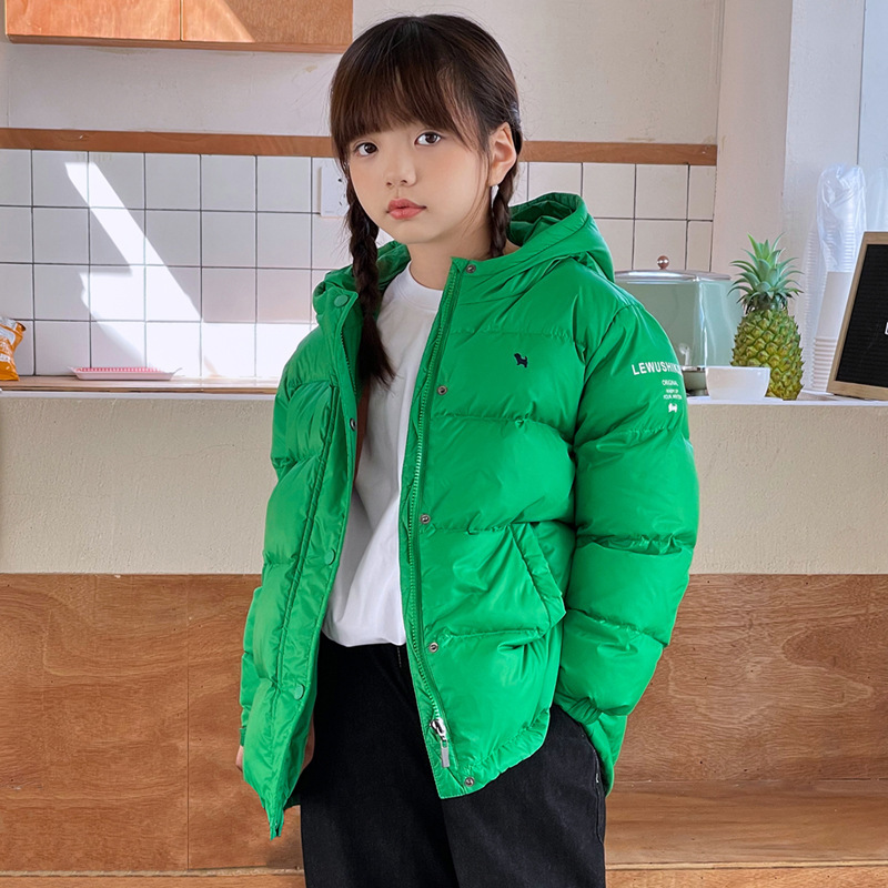 SmileBB儿童羽绒服2023秋冬新款连帽男童女童小童中童宝宝白鸭绒