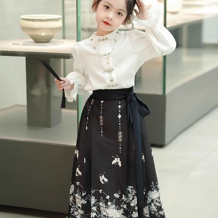 小乐趣马面裙女童服古风超仙古装国风2023新款秋季儿童马面裙新款