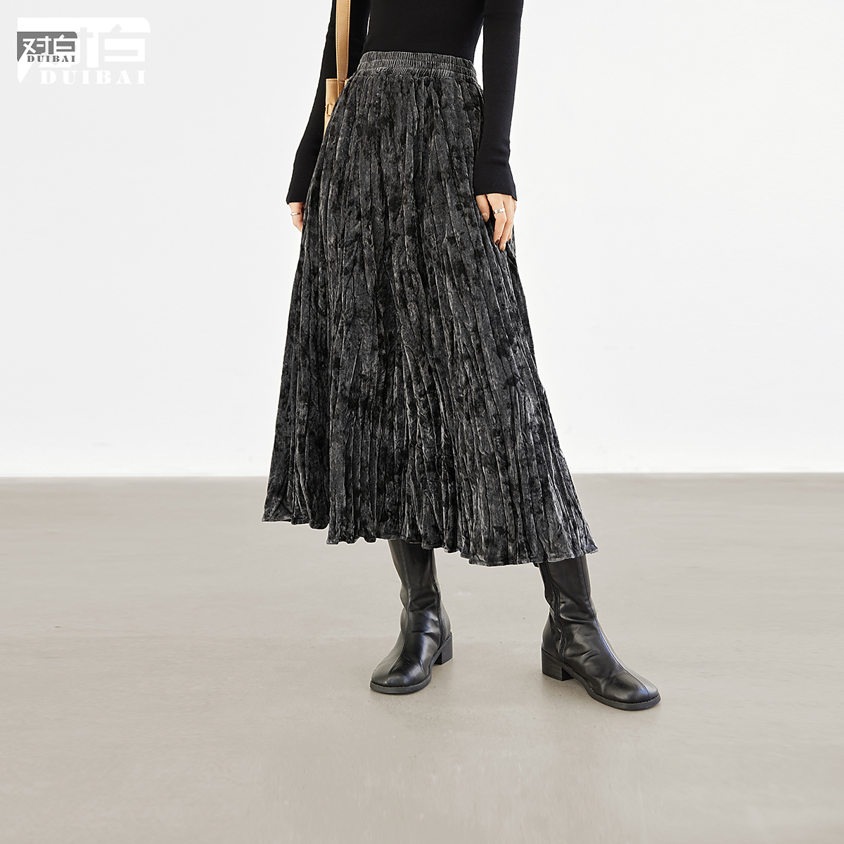 【粉丝专属】D01对白新中式垂感A字半身裙优雅通勤显瘦长裙EDS223