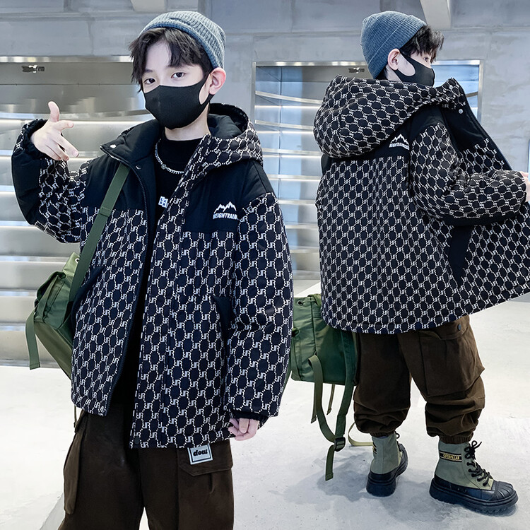 儿童装冬装派克服2023新款男孩韩版加绒风衣中大童秋冬洋气外套潮