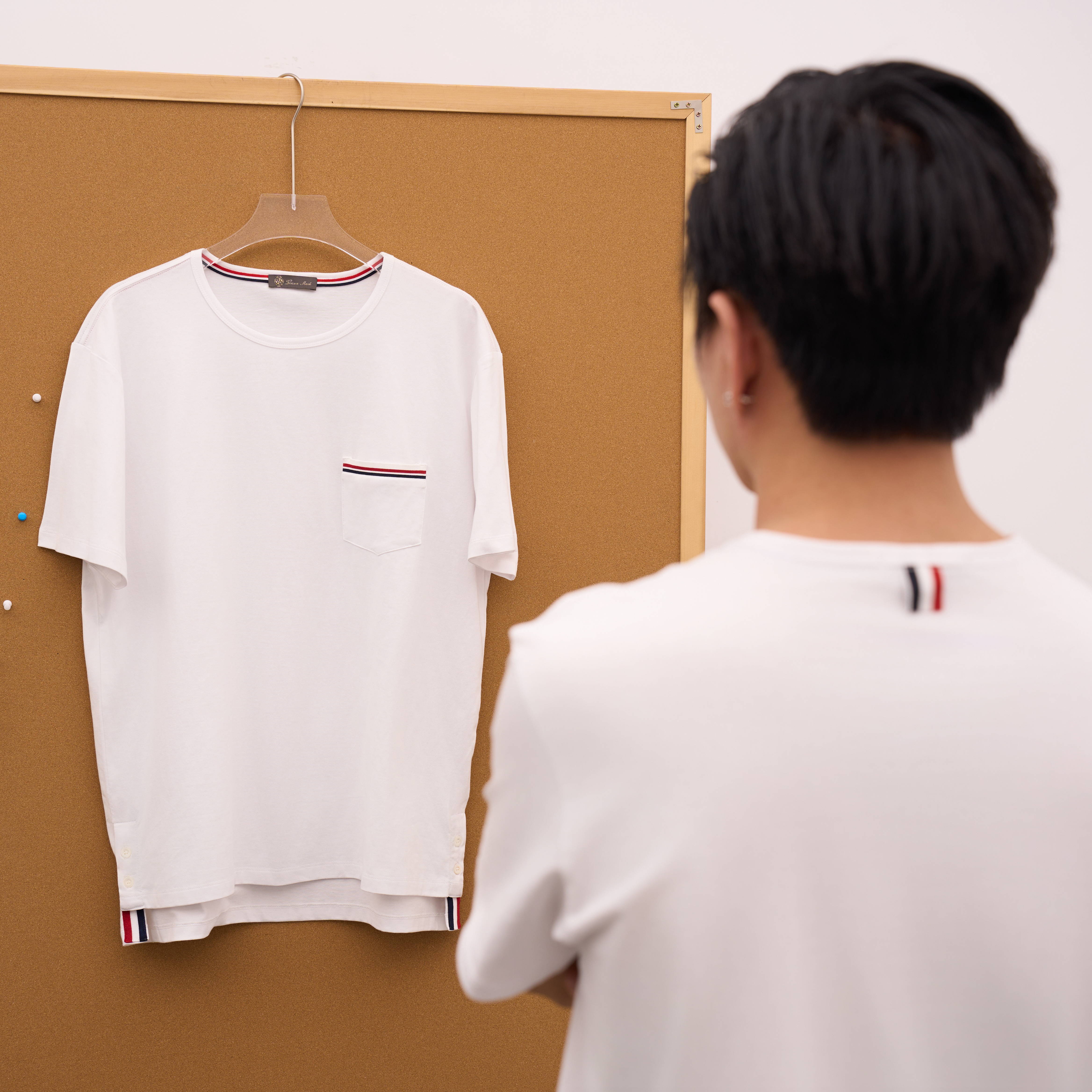 SEASONMARK新款胸口织带圆领短袖夏季休闲百搭情侣T恤男平替好物