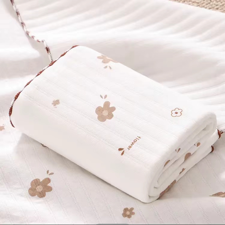 加厚棉包抱毯单抱被针织棉新生儿婴儿透气柔软盖被加棉厚款可爱