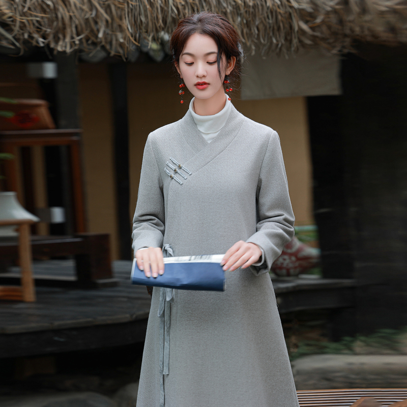 唐装女中国风高端茶服外套居士服茶艺师工作服秋冬佛系禅意婵