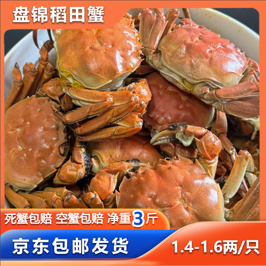 【活蟹】盘锦河蟹稻田蟹1.4两-1.6两/只3斤装