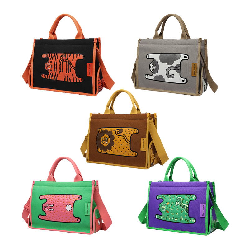 若愚工坊RUOYUSTUDIO原创设计通勤休闲斜挎刺绣手提帆布托特包