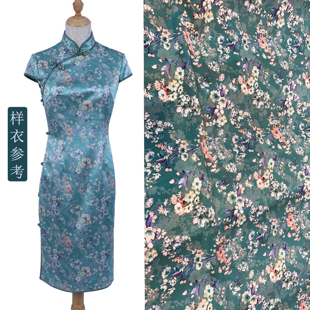 25姆米桑蚕丝真丝印花花重缎10厘米一经裁剪不支持七天无理由退换