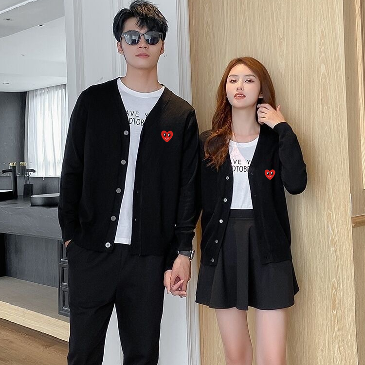 【爱心刺绣款】潮流时尚开衫圆领V领 针织衫长袖毛衣百搭上衣女外套