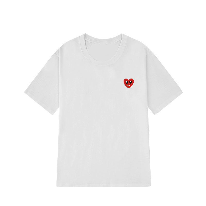 【爱心刺绣款】男女款圆领短袖运动T恤 百搭时尚纯棉休闲半袖宽松