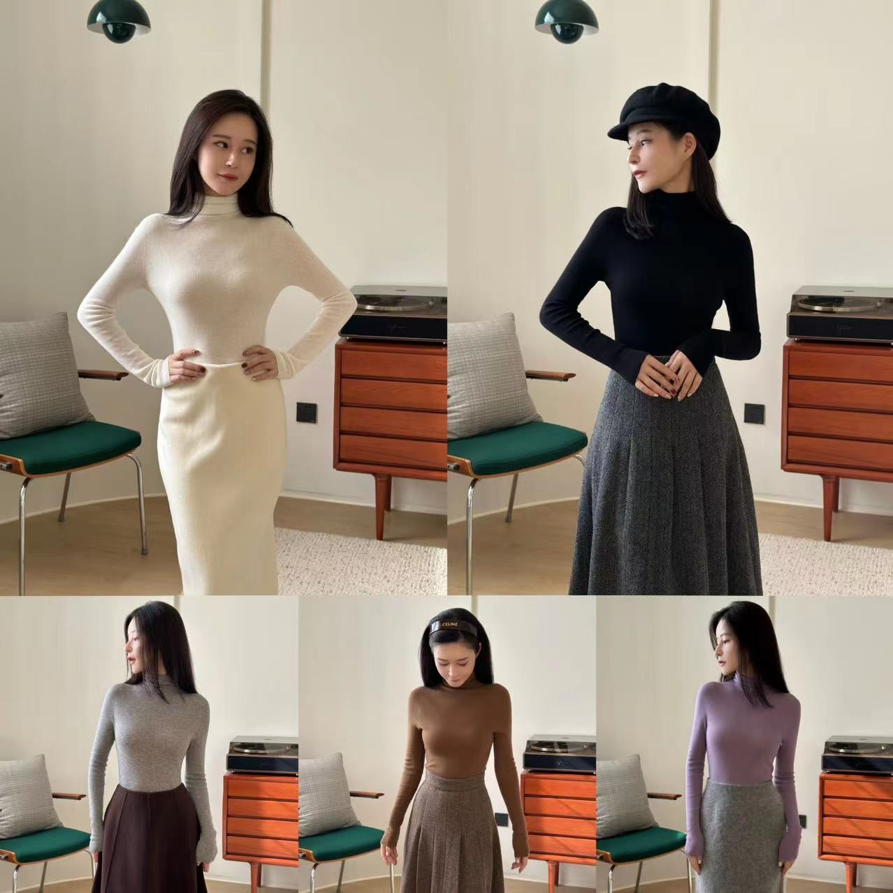 【打底王】桑蚕丝羊绒 岛精无缝紧身打底上衣 多色毛衣 500