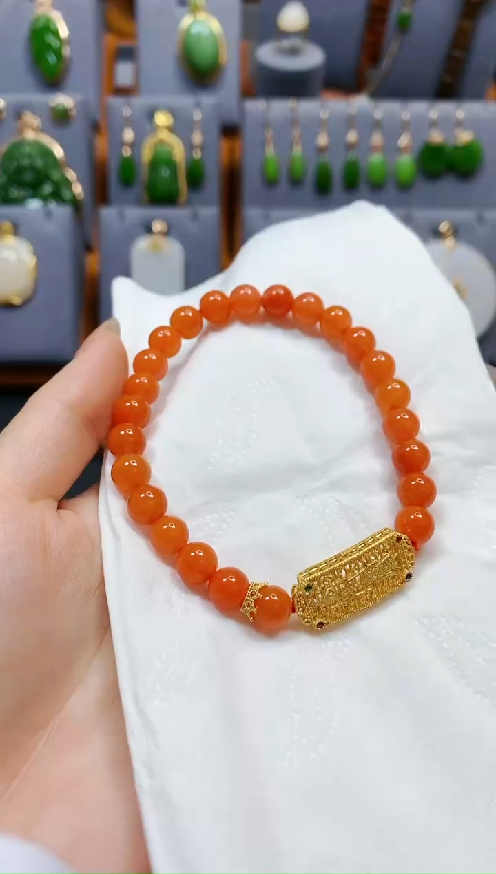 【闪购商品】南红玛瑙太太牌DIY手串银S925镶嵌*