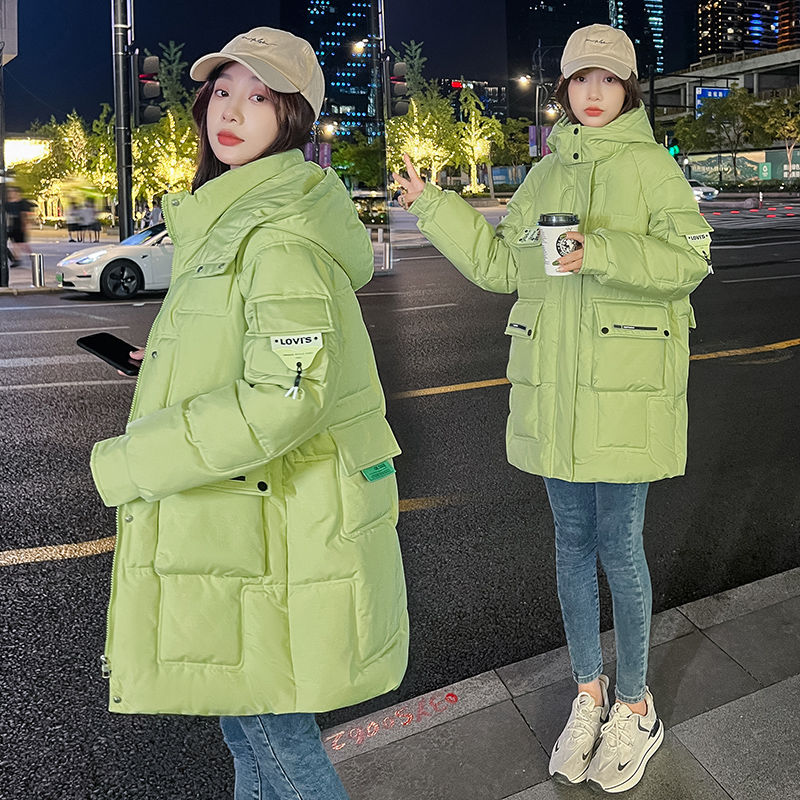 冬季时尚特大码300斤胖260加大羽绒服保暖宽松遮肉显瘦中长