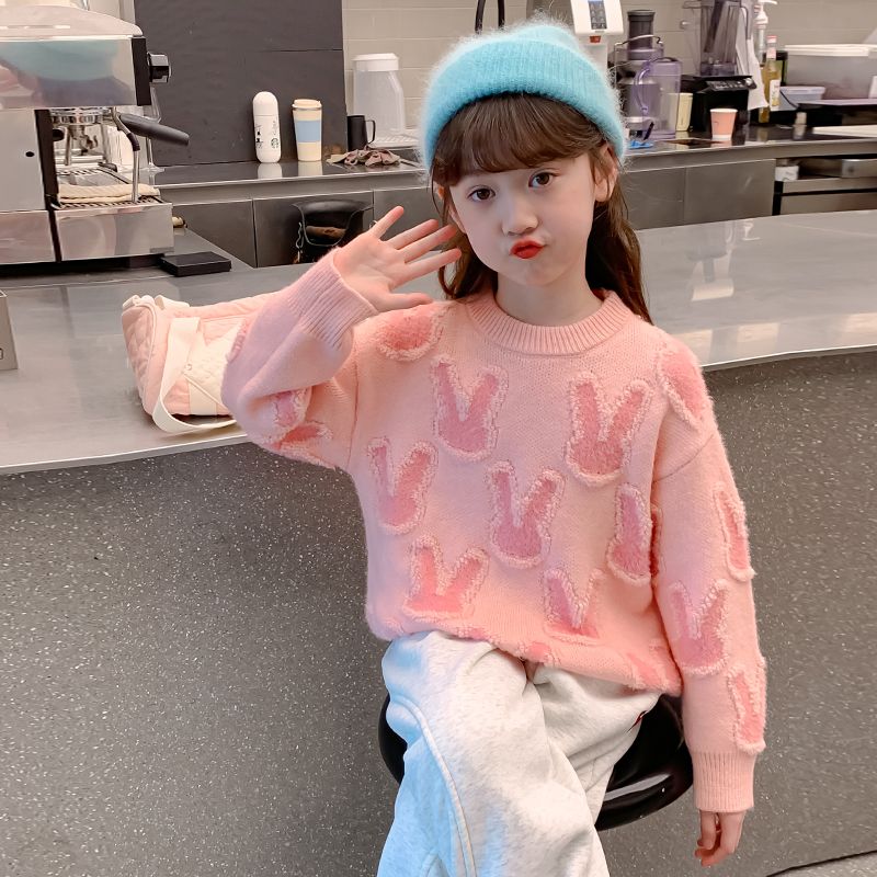 巴拉巴拉女童毛衣洋气2024秋冬新款女孩时髦上衣中大童时髦加厚针