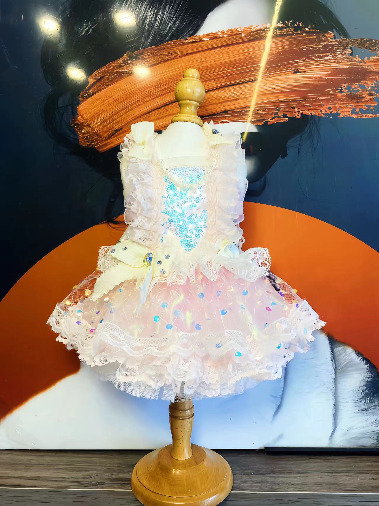 宠物夏季高定仙气公主蓬蓬裙