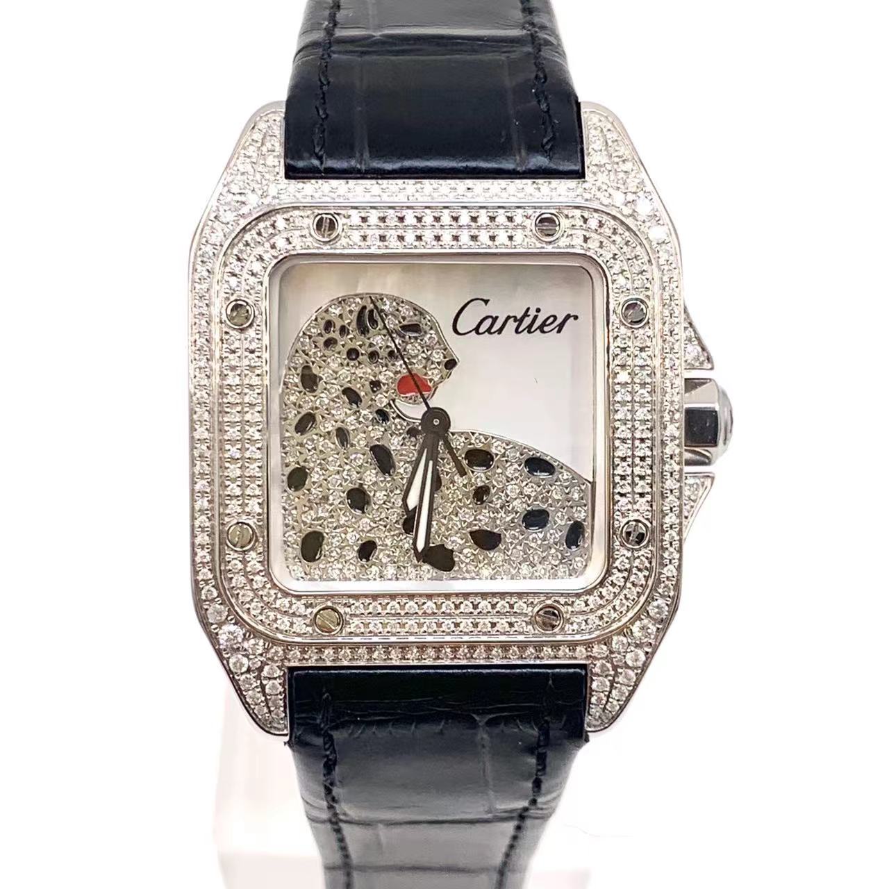99新 Cartier/卡地亚 山度士/自动机械/表径44×35mm/女表