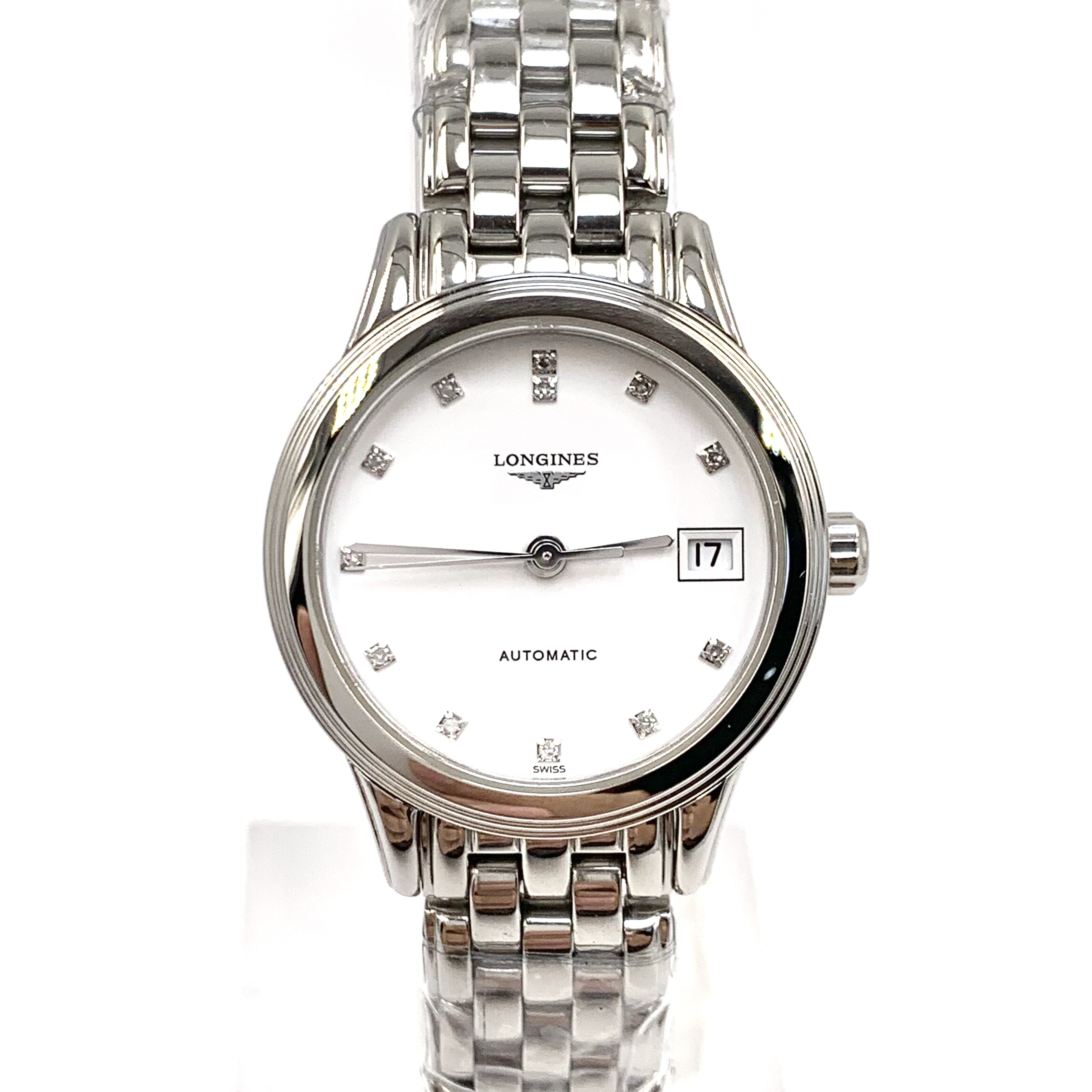 99新 Longines/浪琴 军旗/原镶钻/自动机械/原钻/表径26mm/女表