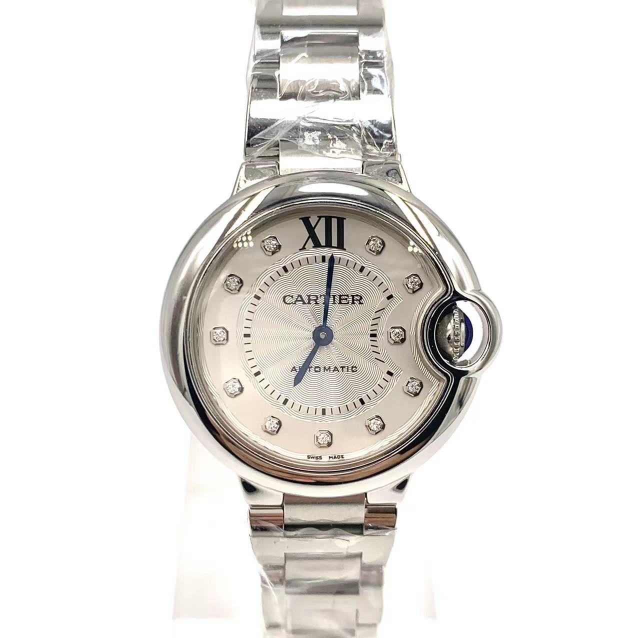 99新 Cartier/卡地亚 蓝气球/原镶钻/自动机械/表径33mm/女表