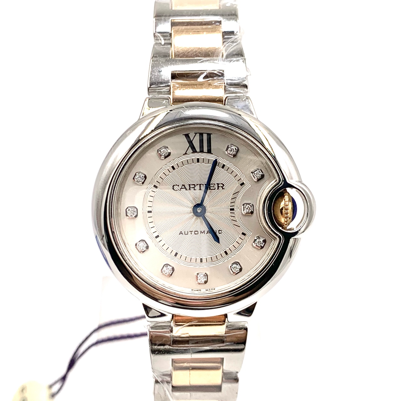 99新 Cartier/卡地亚 蓝气球/原镶钻/自动机械/表径33mm/女表