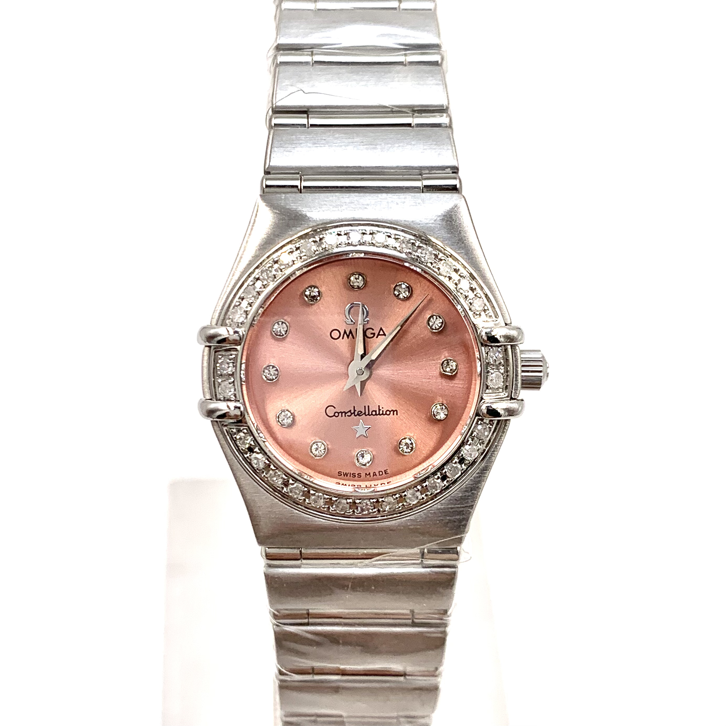 99新 Omega/欧米茄 星座/粉盘/石英/表径25mm/女表