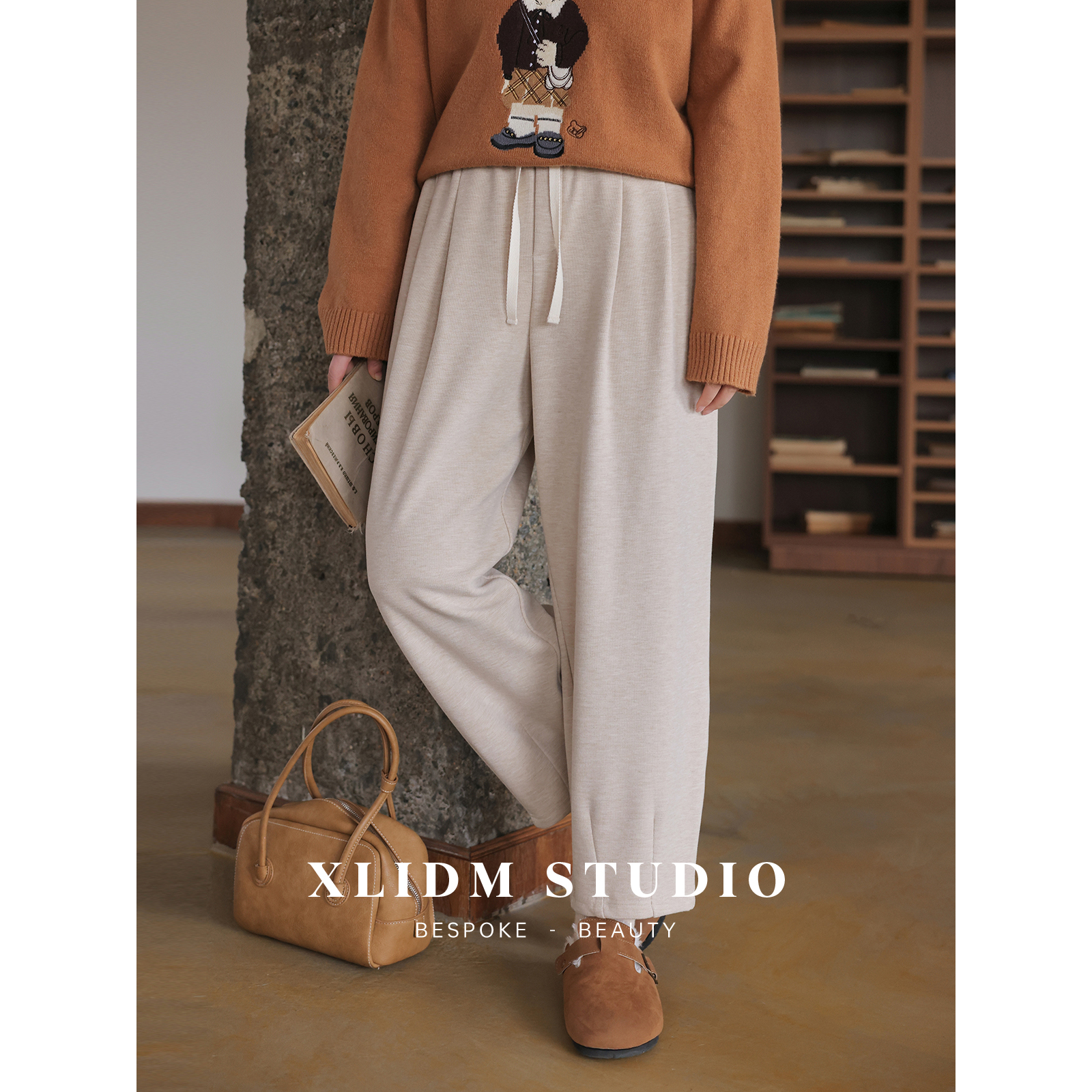 小俪自制大码女装 【糯米气球裤】抽绳休闲裤宽松秋冬裤子CD1P23053