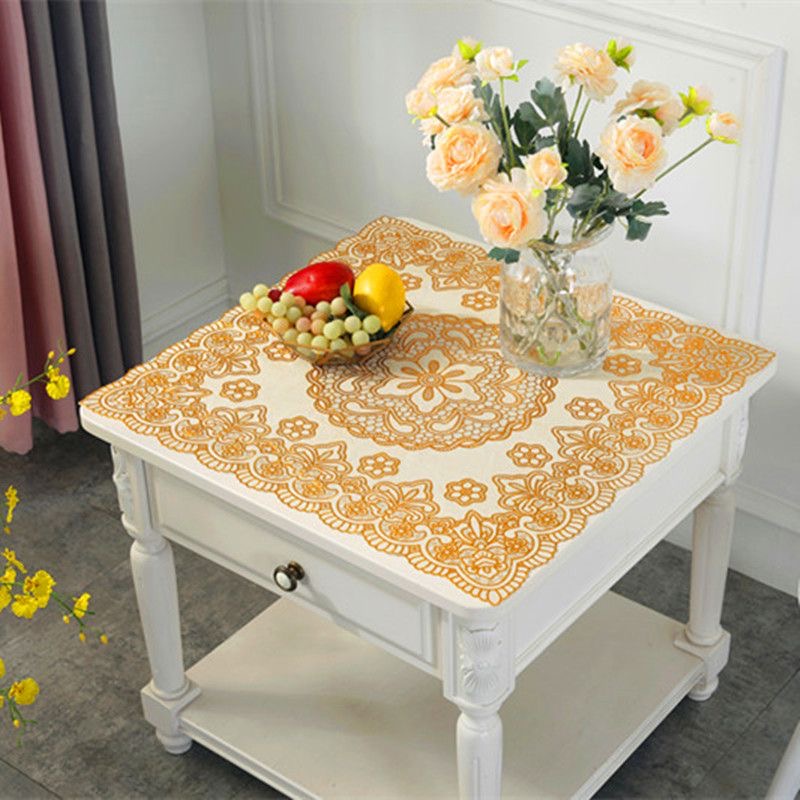 欧式pvc防水防烫防静电立体烫金床头柜盖布茶几垫桌布防污免洗