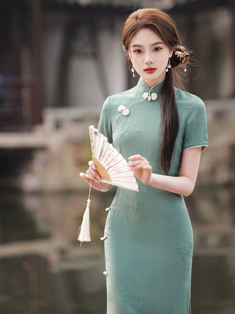 【1447 停云落月】网红单层气质百搭款淑女显瘦旗袍