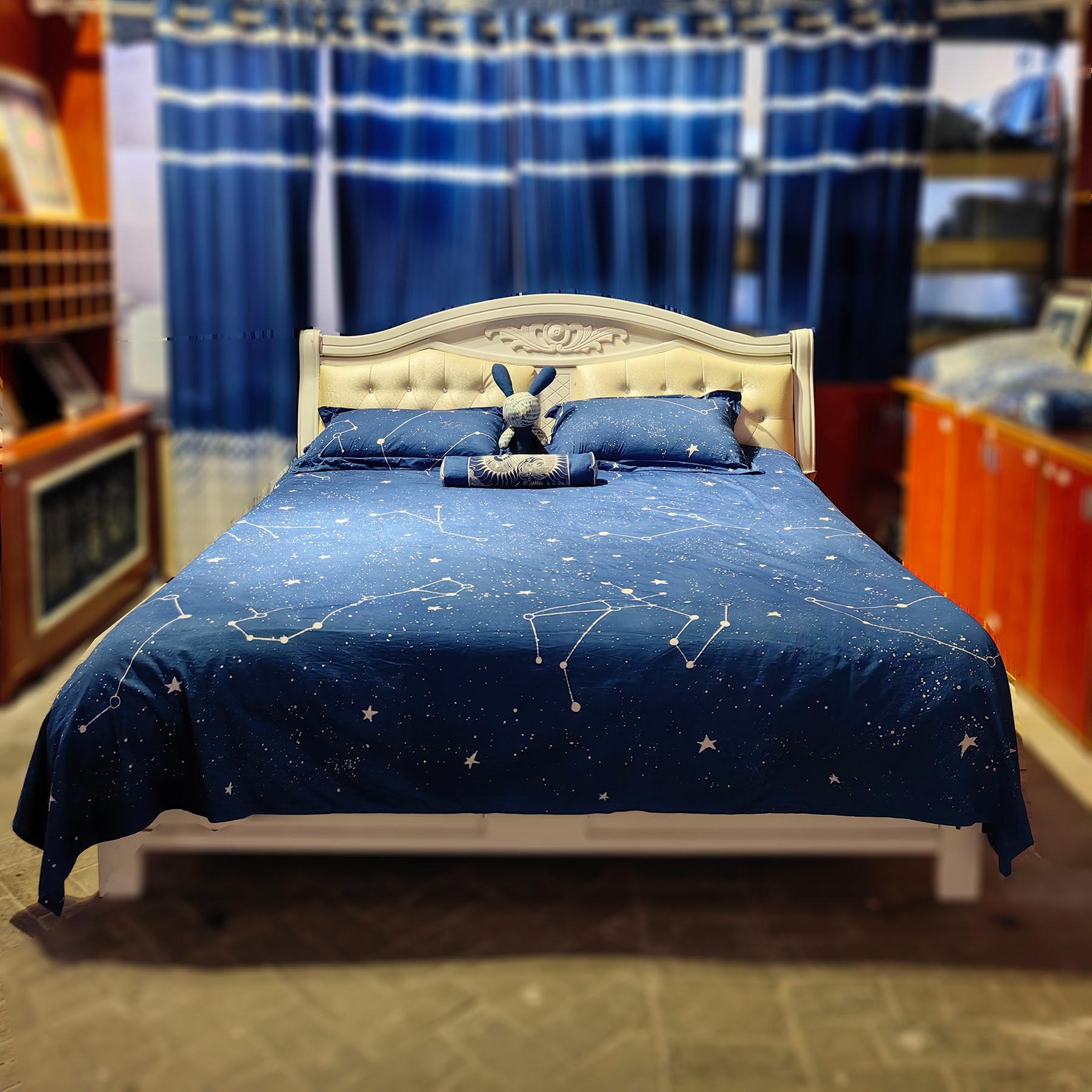 蜡染星辰原创新款纯手工植物染蜡染星空布料