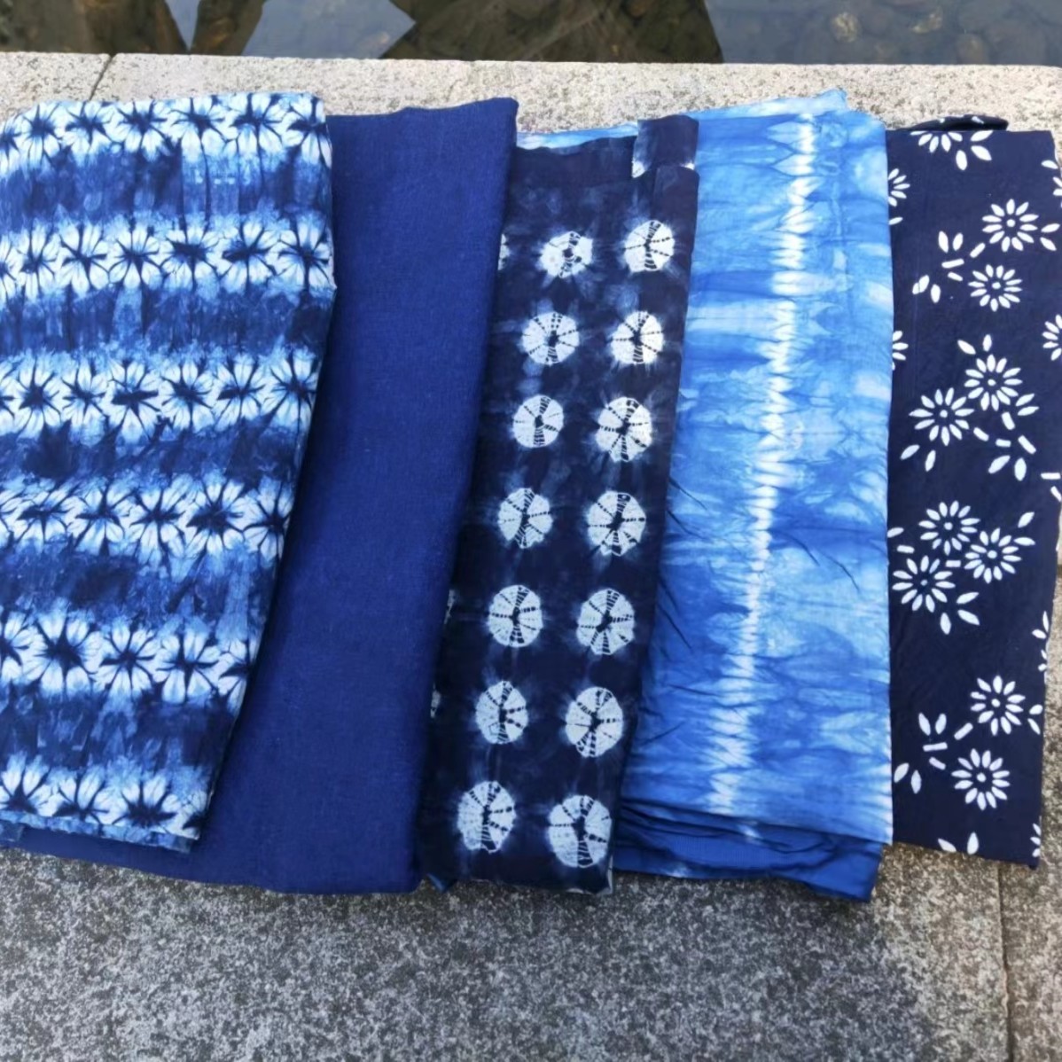 【蜡染星辰】手工植物染扎染印染碎布头 小装饰品缝纫DIY手工配料