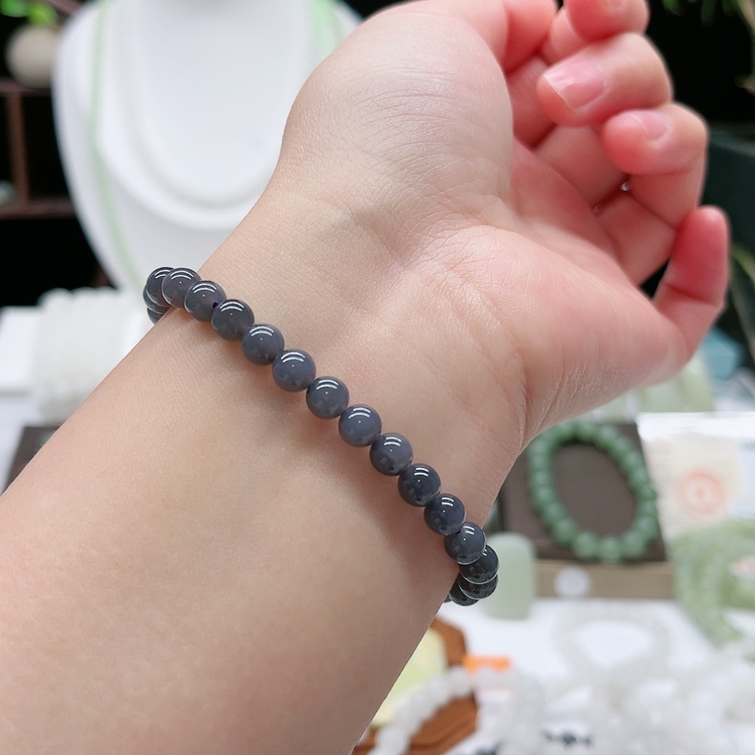 手链素圈女士玉手串清新精美饰品白色冰透