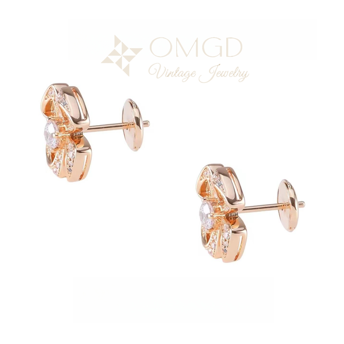 铜合金合成锆石耳饰 【A1107】耳钉 轻奢时尚设计款-YZ