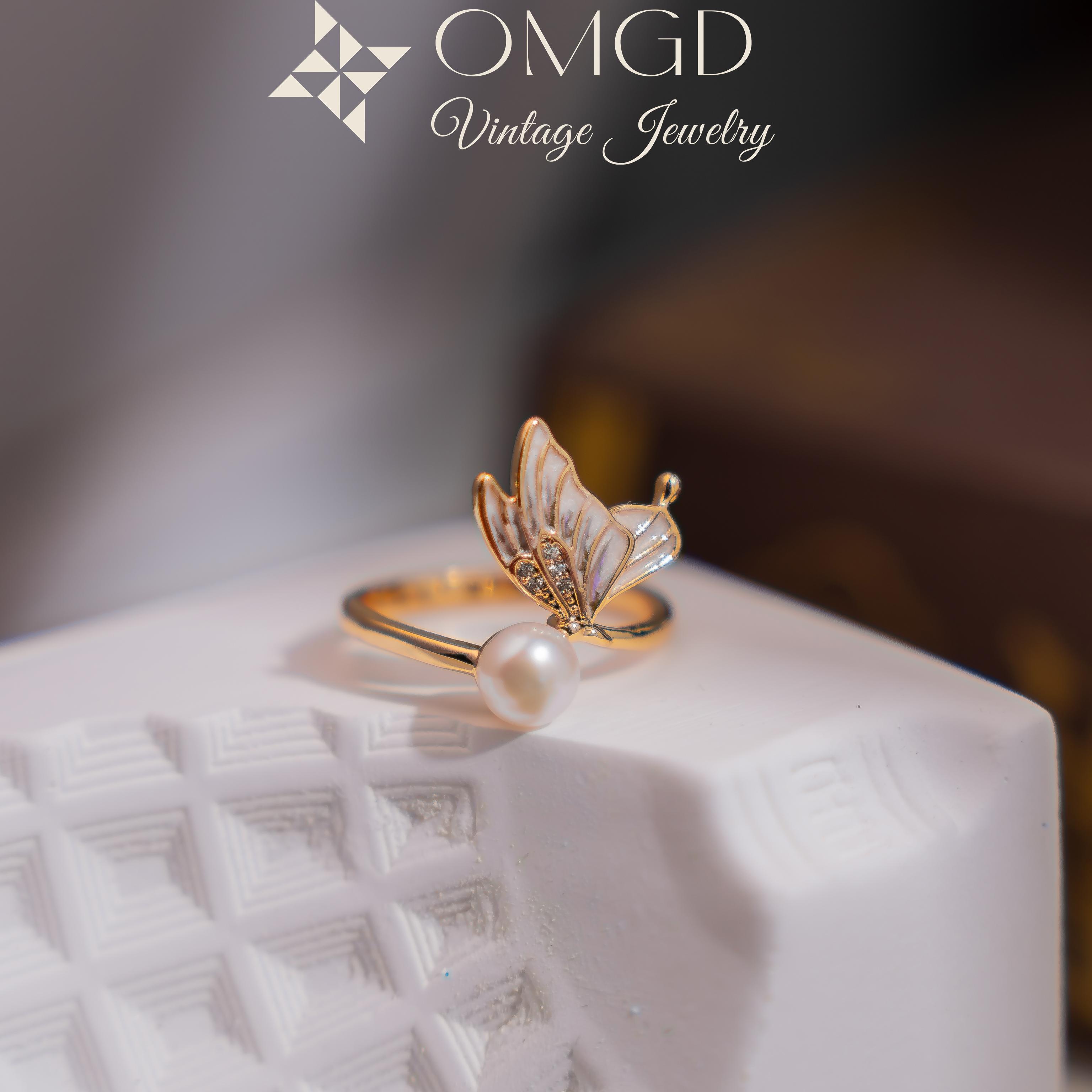 铜合金戒指 【YJ6624】FB油画手绘蝴蝶戒指-YHHD